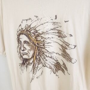 Bella Canvas XOXO NWT Cream Native American Chief Headdress Western Graphic Tee